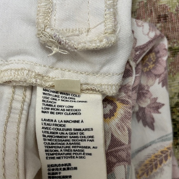 Pilcro and the Letterpress Cream-Pink Floral High Rise Bootcut Flare size 25 - Picture 9 of 11